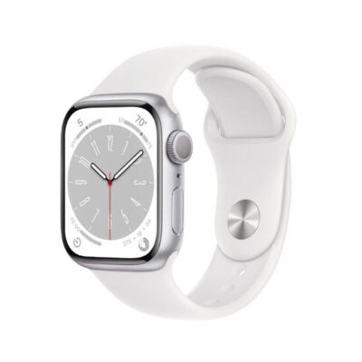 Apple Watch Series 8 GPS 45mm Silver Aluminum Case With White Sport Band MP6Q3 M/L